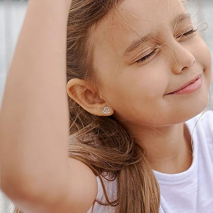 Girls Ballet & Gymnastics Stud Earrings - Rainbow Heart Dance Earrings for Recital Gifts - style: Gymnastics Stud Earrings