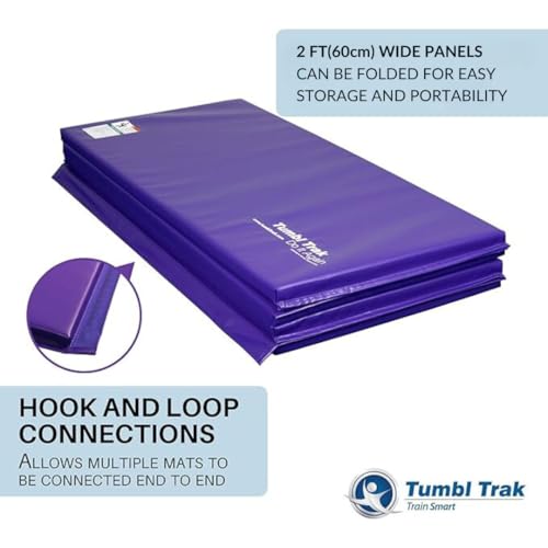 Tumbl Trak Gymnastics Folding Tumbling Panel Mat - color: Purple, size: 4'x6'x1.38"