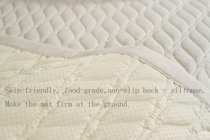 Thick Cotton Yoga Mat 100% Organic Natural Yoga Rug Fitness Rug with Bag for Exercise, Workout Washable 78.8 inches X 27.5 Inches