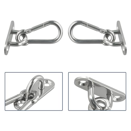 for Duty Hook Anchor Hanger for Yoga Swing Suspension Straps Gymnastic Rings Battle Ropes Indoor Outdoor Installation for Stainless Steel Silver