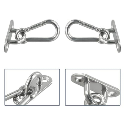 for Duty Hook Anchor Hanger for Yoga Swing Suspension Straps Gymnastic Rings Battle Ropes Indoor Outdoor Installation for Stainless Steel Silver
