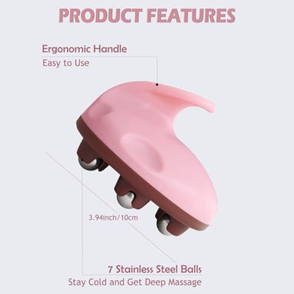 Lymphatic Massage Roller for Cellulite Remover Body Sculpting - Handheld Cellulite Massage Tool for Body Bloat Blood Circulation Lymphatic Drainage Pink - size: Steel Roller-pink