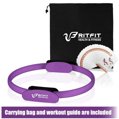 RitFit Pilates Ring Circle - 14 Inch Magic Fitness Circle for Toning Inner & Outer Thighs, Bonus Workout Guide Included