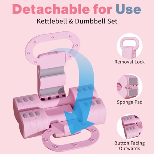 Adjustable Kettlebell Set, 4-in-1 Free Weight Kettlebell sets (5.5lbs 7.7lbs 9.9lbs 12.1lbs) for women, Hand Weight Dumbbell Set of 2 for Home Gym Fitness Training