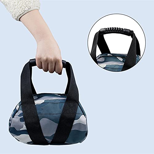 Camouflage Weightlifting Training Sandbag Kettlebell Sandbag, Adjustable Canvas Soft Sand Bag with Handles, Weightlifting Dumbbell for Home Training Fitness Yoga Workout