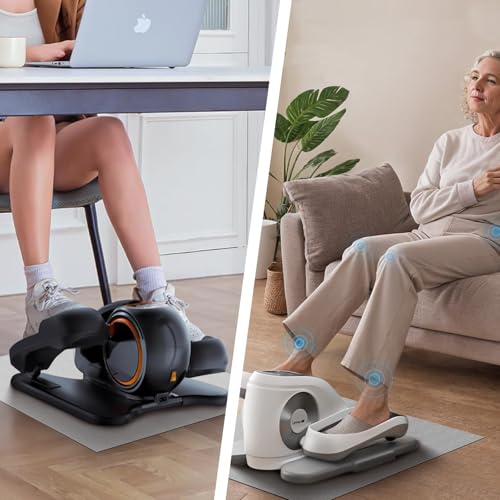 Double Non-Slip Workout Mat for Ellipse Leg Exerciser, Ellipse Machine Mat, Exercise Mat for Under Desk Ellipticals, Suitable for Electric Seated Foot Pedal Exerciser, 23.6" × 19.7"
