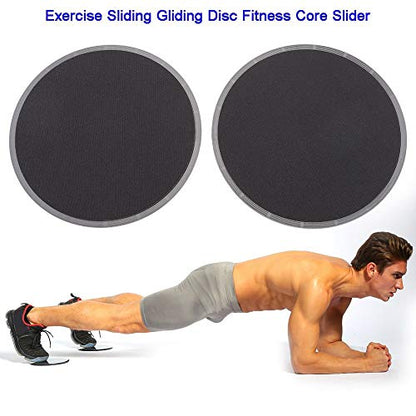 Asixxsix Exercise Sliders, 2PCS Portable 7 Inch Round Discs for Core Workout, Fitness Discs with Multi Surface Use on Carpet Hardwood Floor, for Pilates Yoga Physical Therapy Full