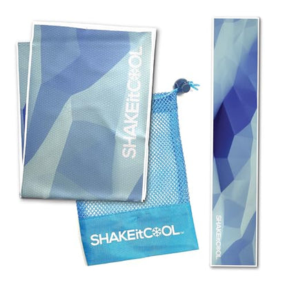 Original Cooling Towel – Be Cool in Style - Heat Relief, Soft, Lightweight, Sun Protection, Easy Clean - Perfect for Biking, Running, Yoga, Gym, Gardening - Blue Fractal - color: Blue Fractal