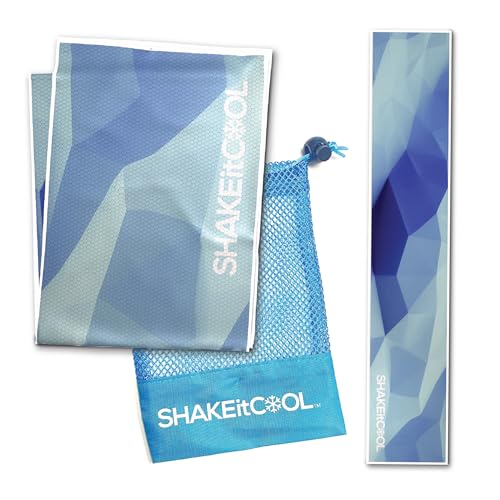 Original Cooling Towel – Be Cool in Style - Heat Relief, Soft, Lightweight, Sun Protection, Easy Clean - Perfect for Biking, Running, Yoga, Gym, Gardening - Blue Fractal - color: Blue Fractal