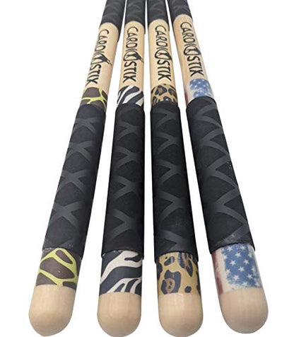 CardioStix 8.5oz Bundle Highest-Weighted Double Grip(1 PAIR) Premium American Hickory Wood Cardio Drum Sticks | Drumming, Fitness, Aerobic Class, Exercises(Giraffe) - color: Giraffe with Bag NEW IMPROVED!
