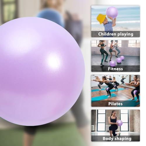 Cikyner Soft Pilates Ball, Small Exercise Ball 9 Inch Mini Gym Ball with Inflatable Straw, Suitable for Pilates, Yoga, Full Body Training, Physical Therapy and Balance improving at Home
