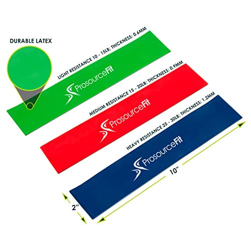 ProsourceFit Loop Resistance Bands Set of 3, 2-inch Wide for Leg Exercises and Physical Therapy - color: Multicolor