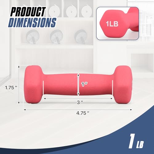 MADOG Dumbbell Set, Anti-Slip Neoprene Coated Hexagon Hand Weights for Home Gym Equipment Workouts Strength Training