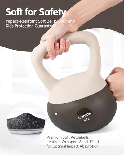 Soft Kettlebell - Cushioned Impact-Resistant Base and Anti-Slip - color: Black-White