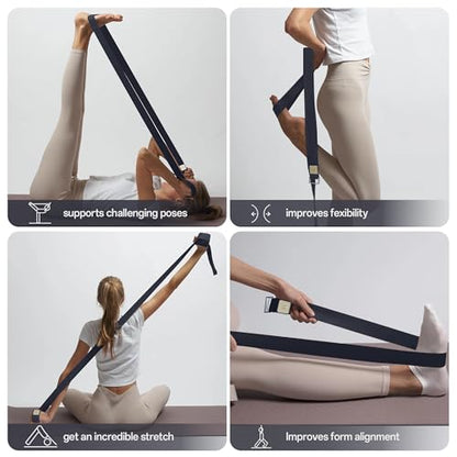 Yoga Straps 1.8M or 2.5M, Durable Cotton Yoga Straps for Stretching, Adjustable Yoga Belt Strap for Yoga, Dance, Gym Workouts