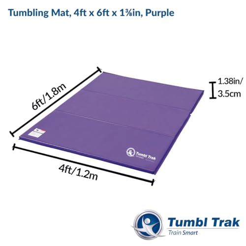 Tumbl Trak Gymnastics Folding Tumbling Panel Mat - color: Purple, size: 4'x6'x1.38"