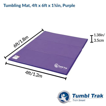 Tumbl Trak Gymnastics Folding Tumbling Panel Mat - color: Purple, size: 4'x6'x1.38"