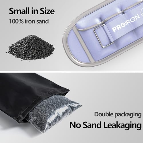 PROIRON Adjustable Ankle Weights, Leg Weights for Men, Ankle Weights 5lb Set of 2, Durable PU Leather, Ankle and Wrist Weights, 1-5 lbs Adjustable Per Ankle - color: purple