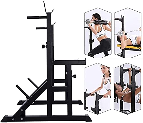 Multifunctional Dumbbell Bench Folding Multi-Function Barbell Rack 330LBS Capacity Dip Stand Fitness Adjustable Rack Weight Lifting Bench Press Dipping Station for Home/Office/Gym
