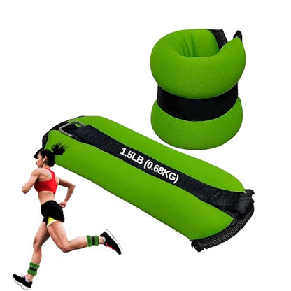 FUXION Adjustable Ankle Weights 1.5/2.0/2.5 lbs Pair, Fully Adjustable for Ankle Wrist Arm or Leg, for Training Warm-up Pilates Gym Accessories