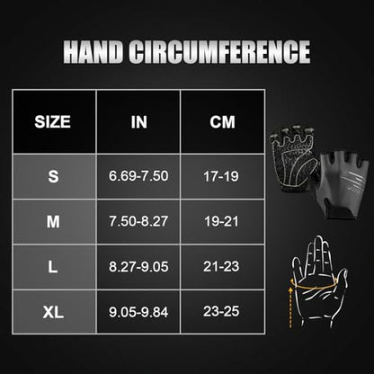 Cycling Gloves for Men and Women, Half Finger Padded Bike Gloves - color: Gray, size: Small