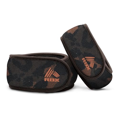 RBX Wrist & Ankle Weights Set (2LB Pair/1LB Each), Adjustable Comfort Fit for Training & Toning - color: Dark Brown