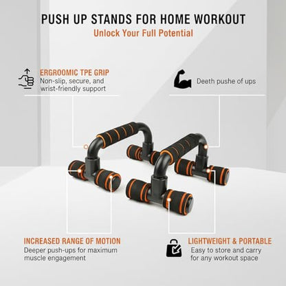 Push Up Stands for Home Workout, TPE Handles Increase Range of Motion, Compact Strength Training Equipment for Chest and Triceps (1 PC)