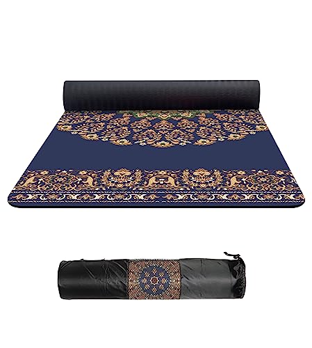 nuveti TPE Large Yoga Mat Non-Slip Exercise Fitness Mat with Carry Bag Extra Wide Yoga Mats for Women 72"x32" Extra Thick 6mm for Home, Pilates and Floor Exercises Workout Mats
