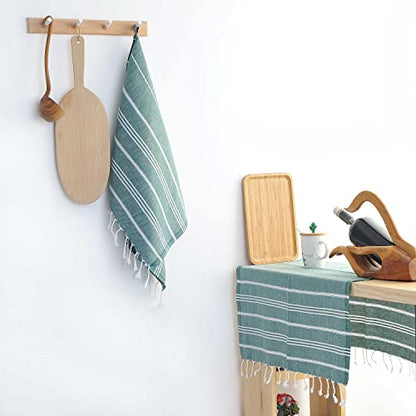 Cacala 100% Turkish Cotton Kitchen Tea Towels, Highly Absorbent Luxury Soft Quick Drying Dish Towel with Hanging Loop for Gym, Yoga, Bath, Sports, Cleaning and Kitchen (23 x 36), Army Green - color: Army Green