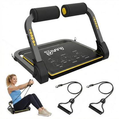 Foldable Ab Machine - Adjustable Sit Up Bench for Home Gym, 300lb Capacity, Portable Core Workout Equipment