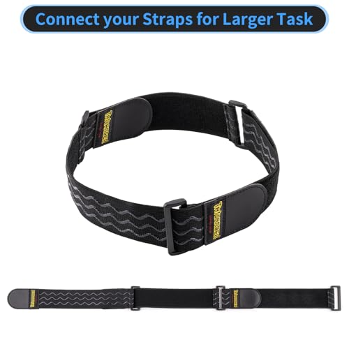 Trilancer Elastic Cinch Straps with Anti-Slip Strips, 12 "x 2"(8 Pack) Heavy Duty Multipurpose Hook and Loop Straps for Extension Cords, Cables, Ropes, Hoses, Bike, Pant Garters - size: 12"(8 pcs)