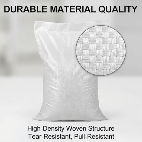 MAQIHAN Empty Sand Bags - 7PCS Woven Polypropylene Heavy Duty Tear Resistant Sandbags for Hurricane Sand Bags for Flooding Construction Project Storing Dry Materials