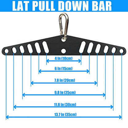 Multi-Grip LAT Pull Down Bar for Home Gym Fitness, Spreader Plate LAT Pulldown Attachments for Pulley System Cable Machine, Double to Single Cable Attachment Exercise Handle - color: Multi Hole Bar 1