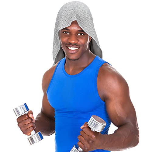 Bencailor 6 Pcs Cooling Hoodie Sport Cooling Towels - color: Gray/Royal Blue/Black