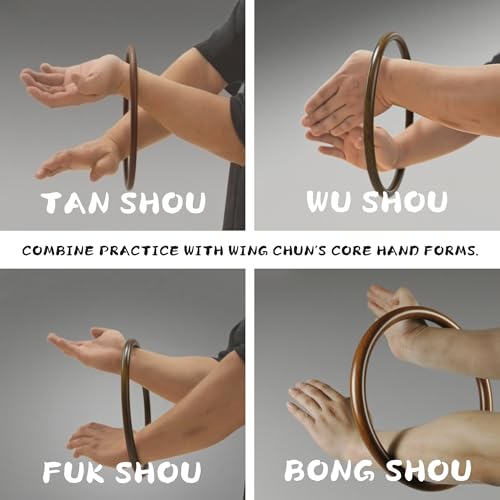 MR Wing Chun Ring Set, Wing Chun Rattan Ring, Natural Wood Rings, Wing Tsun Kung Fu Wrist Hand Strength Training Equipment, Yewen Sau Sticky IP Man Siu Lum Kung Fu Ring Set, 7”, 9”, 11”