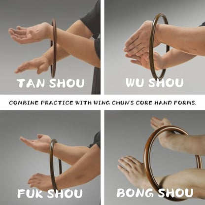 MR Wing Chun Ring Set, Wing Chun Rattan Ring, Natural Wood Rings, Wing Tsun Kung Fu Wrist Hand Strength Training Equipment, Yewen Sau Sticky IP Man Siu Lum Kung Fu Ring Set, 7”, 9”, 11”