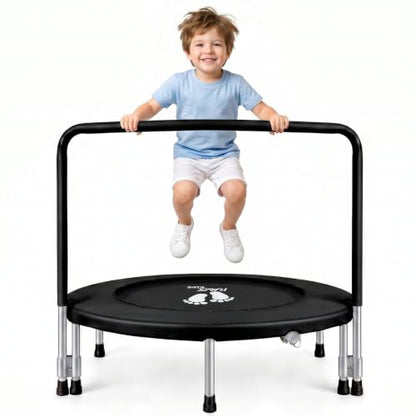 RAVS 36" Toddler Trampoline, Foldable Indoor Kids Trampoline with Handle - color: Black