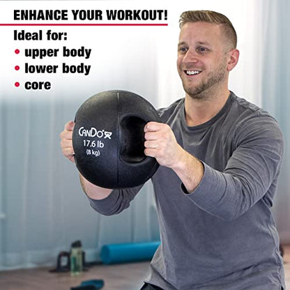 CanDo Molded Dual-Handle Medicine Ball for Strength Training, Core Workouts, Warmups, Cardio, and Plyometrics with Handles for Home and Clinic Use - style: f) 17.6 lb
