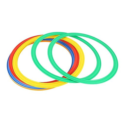 Dioche Kids Agility Speed Ring Set with 10 Rings & 10 Buckles, Outdoor Sports Training Toy for Speed Coordination Jumping Games Playground Fitness Equipment