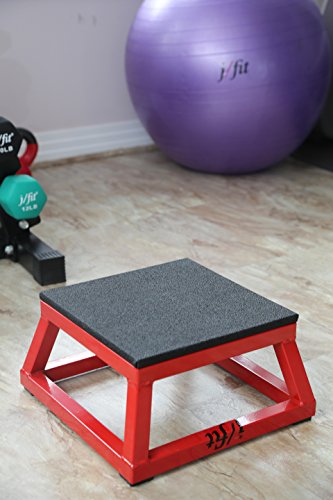 JFIT Plyometric Boxes - Made in Taiwan NO Assembly Required Single - Height Box Set and Adjustable Box Options Plyometric Platform and Jumping Agility Box for Training Conditioning Strength Training - style: 6" Height (Single Plyo Box)
