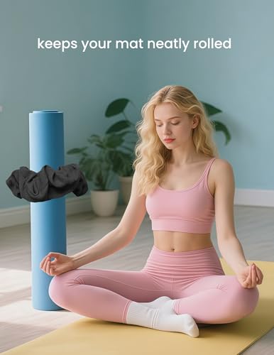 Yoga Mat Scrunchie - Holds Your Yoga Mat in Style - Durable & Elasticity Fabric - Fits All Standard Yoga Mats (mat not included) - color: Dark Gray