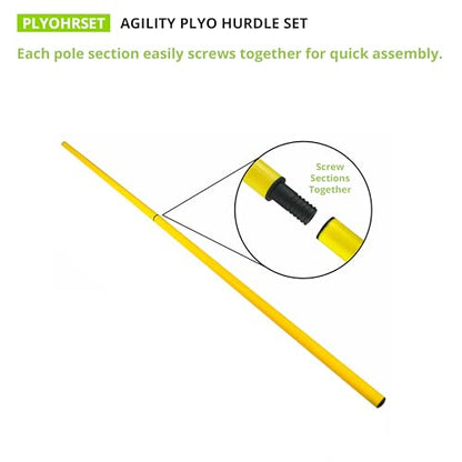 Champion Sports Agility Training Pole & Hurdle Sets – Speed, Footwork & Coordination Drills, Indoor/Outdoor PVC Poles
