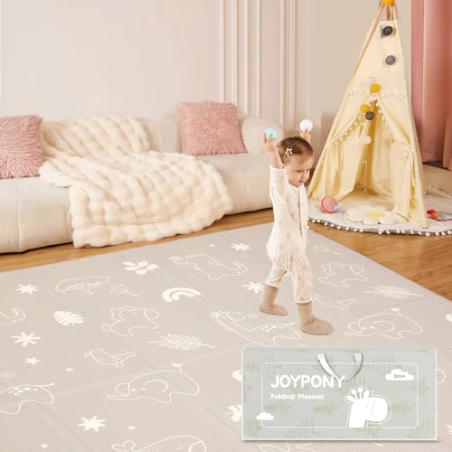 Baby Play Mat, 59 x 79 Inch Foldable Play Mats for Babies and Toddlers, Waterproof & Anti-Slip Portable Floor Mat for Playpen with Travel Bag - size: 59x79x0.4 Inch