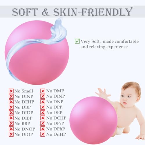 PL-0003 Soft Exercise Ball, Anti-Burst Yoga Ball Chair Supports 2200lbs PL-0003 - color: Blue&Pink