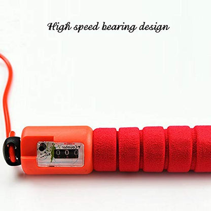 Jump rope 2.9m adjustable speed counting skipping rope fitness equipment with electronic counter - color: Blue