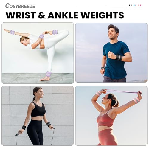 Ankle Weights 1/2/3/4/6/8/10 LB 1 Pair Wrist Leg Arm Weights for Women Men, Strength Weighted for Walking, Running, Jogging, Fitness, Gym Workout