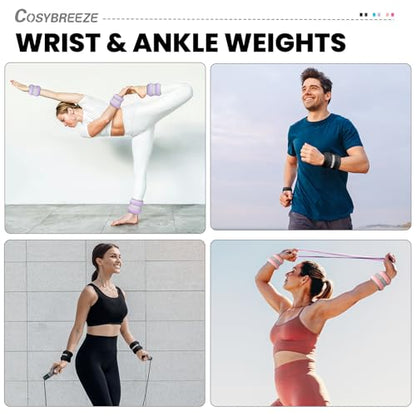 Ankle Weights 1/2/3/4/6/8/10 LB 1 Pair Wrist Leg Arm Weights for Women Men, Strength Weighted for Walking, Running, Jogging, Fitness, Gym Workout