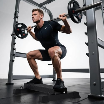 Steel Calf Raise Block – Heavy Duty Calf Stretch Platform for Seated & Standing Calf Raises, Calf Extension, Dumbbell Calf Raise & Leg Strength Training Equipment for Home Gym - color: BLACK-High（elastic band）