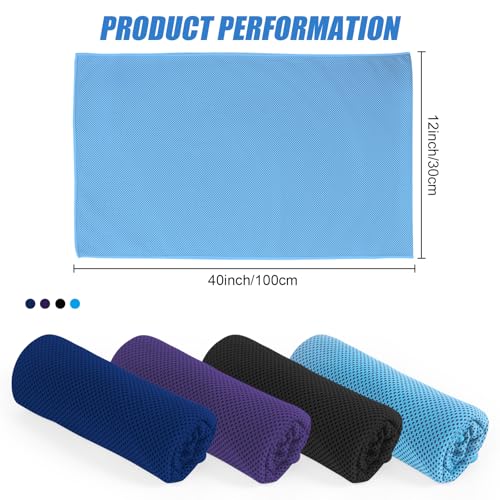 4 Pack Cooling Towel for Gym Fitness Yoga Hiking,Hot Weather Cool Towels Cloth Rags Wrap for Neck Face(4 Pack-02)