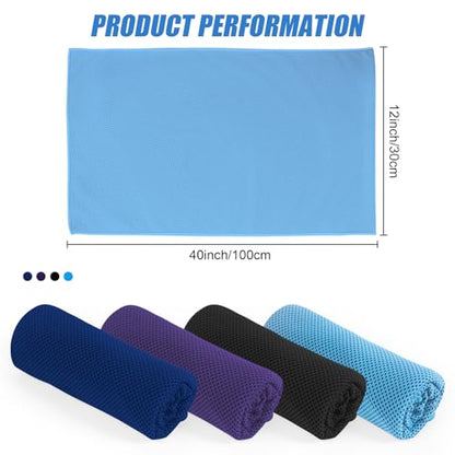 4 Pack Cooling Towel for Gym Fitness Yoga Hiking,Hot Weather Cool Towels Cloth Rags Wrap for Neck Face(4 Pack-02)